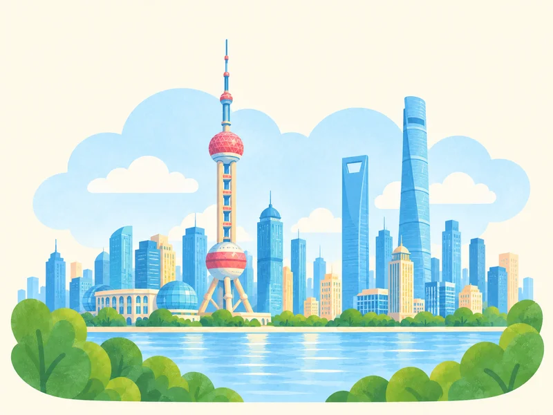 Illustration of Shanghai's skyline